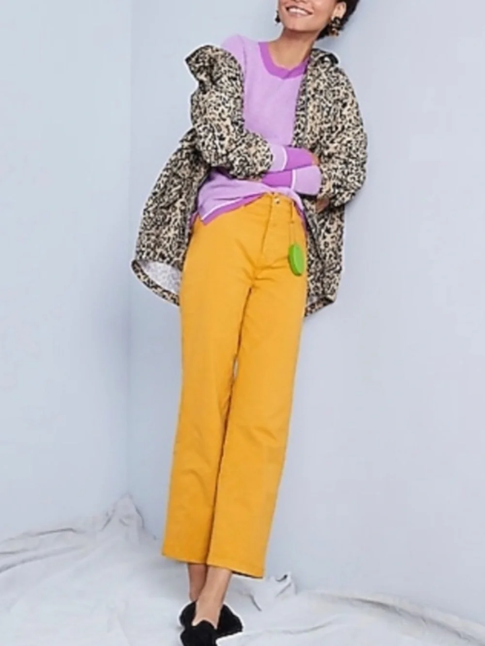 J. Crew Tall Slim Wide Leg Pants Golden Mustard Yellow Business Casual 30T
